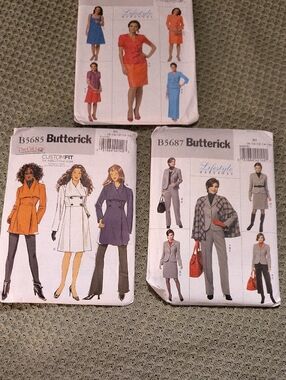 Butterick Women’s Trench Coat Sewing Pattern - Orange, White, Purple, Blue